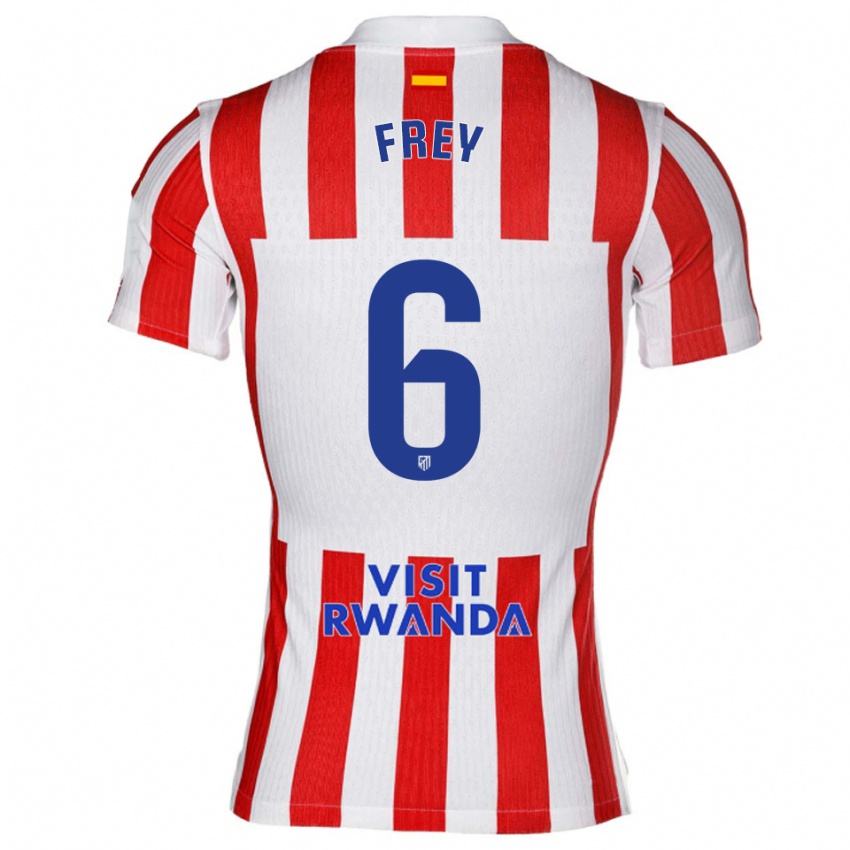 נשים דריו פריי #6 אדום לבן ג'רזי ביתית 2025/26 חולצה קצרה