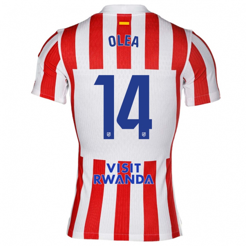 נשים Rubén Olea #14 אדום לבן ג'רזי ביתית 2025/26 חולצה קצרה