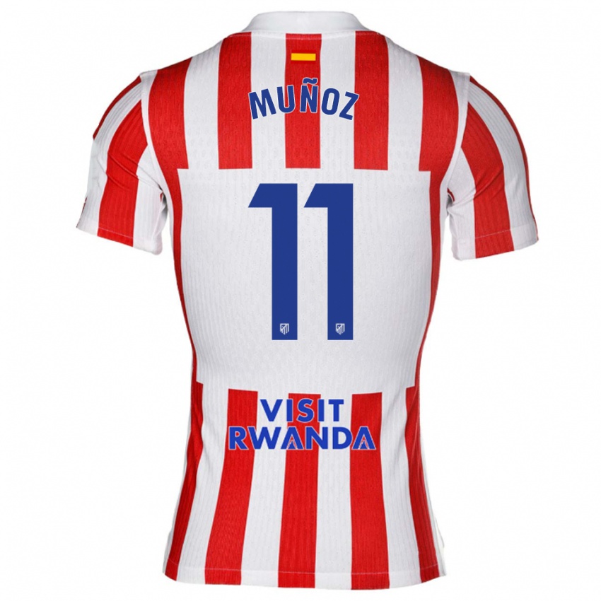 נשים Dani Muñoz #11 אדום לבן ג'רזי ביתית 2025/26 חולצה קצרה