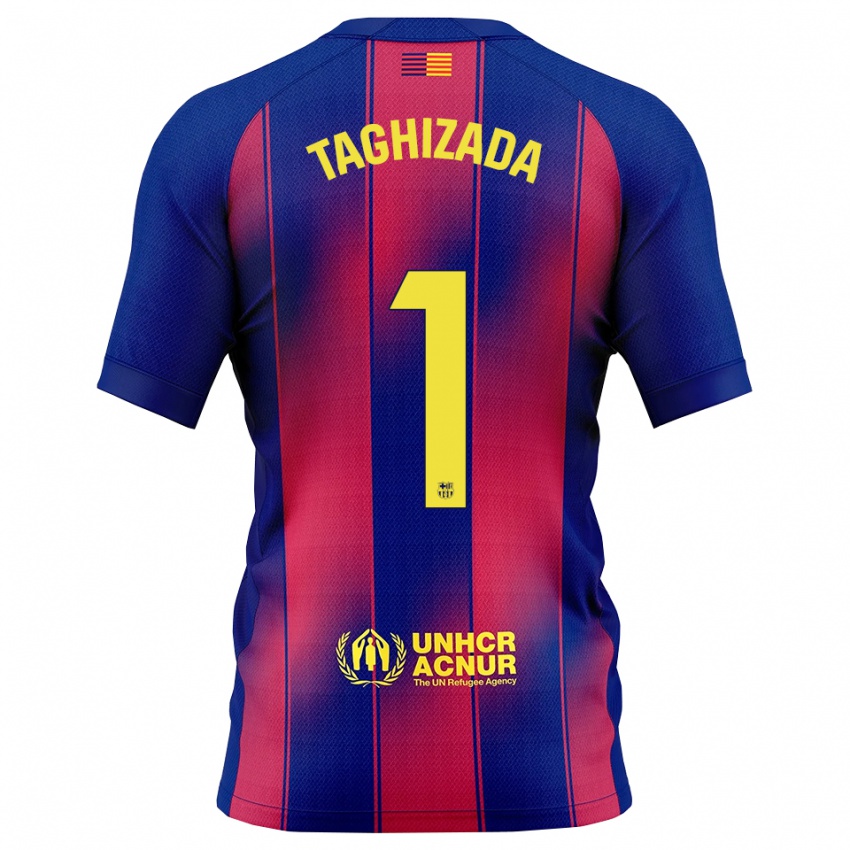 נשים Eldar Taghizada #1 כחול אדום ג'רזי ביתית 2025/26 חולצה קצרה