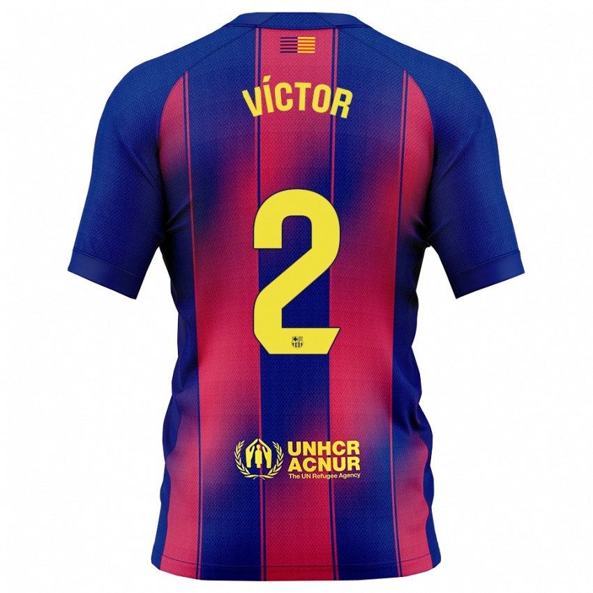 נשים גיים ויקטור דלגאדו #2 כחול אדום ג'רזי ביתית 2025/26 חולצה קצרה