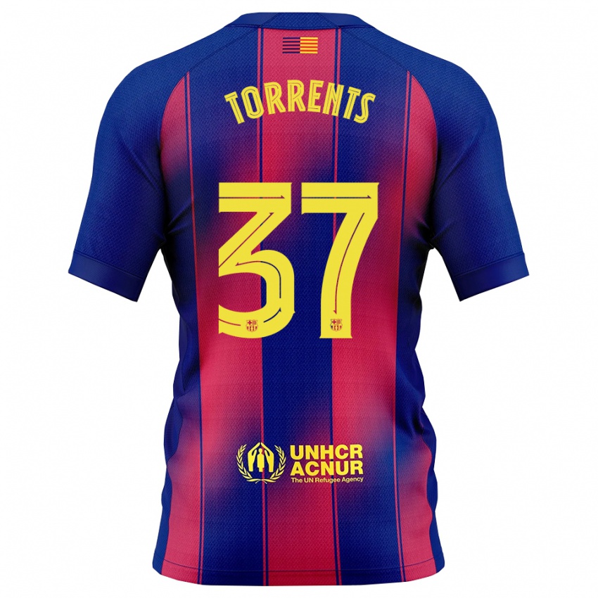 נשים Jofre Torrents #37 כחול אדום ג'רזי ביתית 2025/26 חולצה קצרה