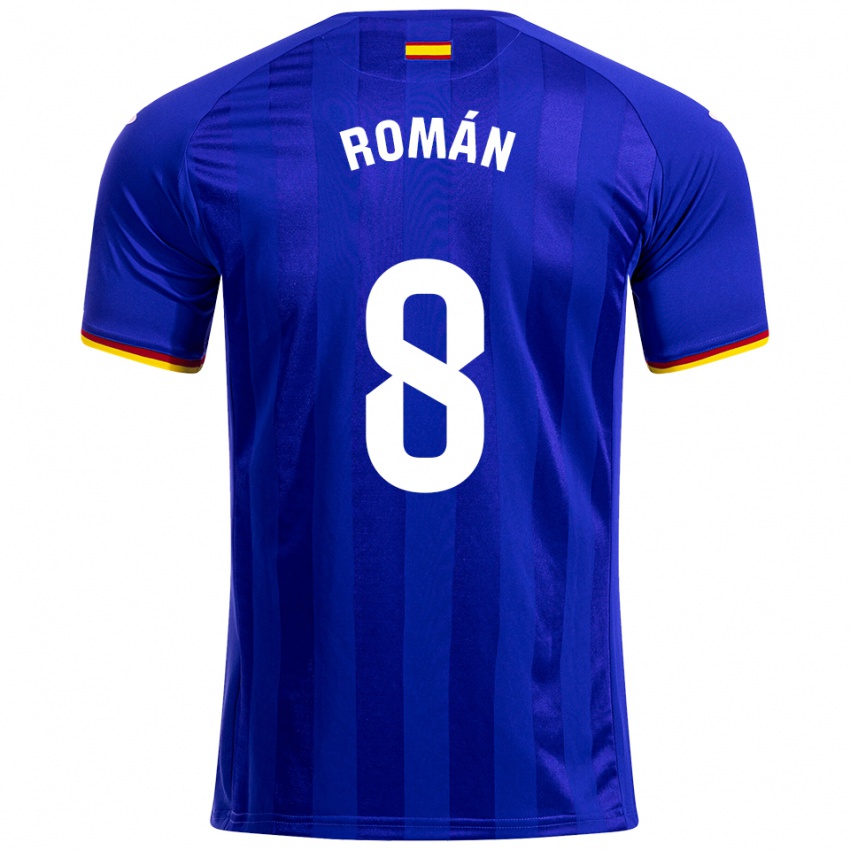 נשים Manu Román #8 כחול אדום צהוב ג'רזי ביתית 2025/26 חולצה קצרה