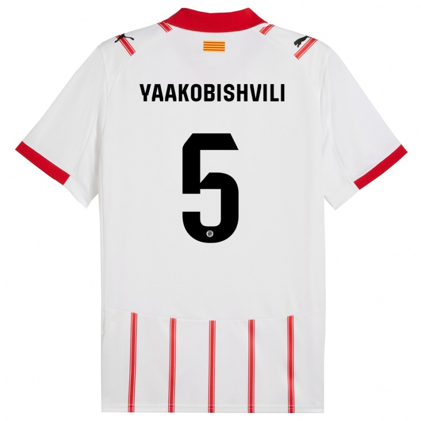 נשים אנטאל יעקובישווילי #5 לבן אדום ג'רזי ביתית 2025/26 חולצה קצרה