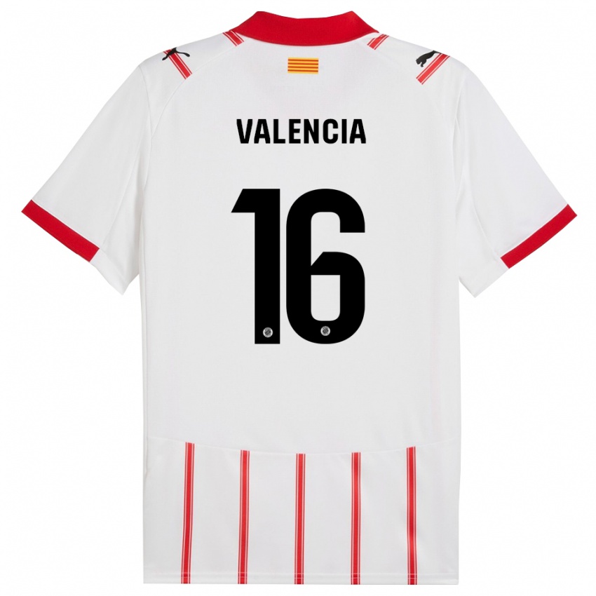 נשים קרלה ולנסיה #16 לבן אדום ג'רזי ביתית 2025/26 חולצה קצרה