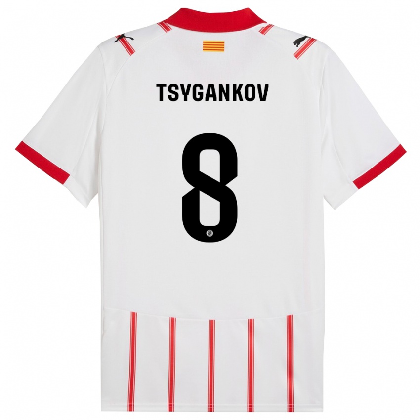 נשים ויקטור ציגנקוב #8 לבן אדום ג'רזי ביתית 2025/26 חולצה קצרה