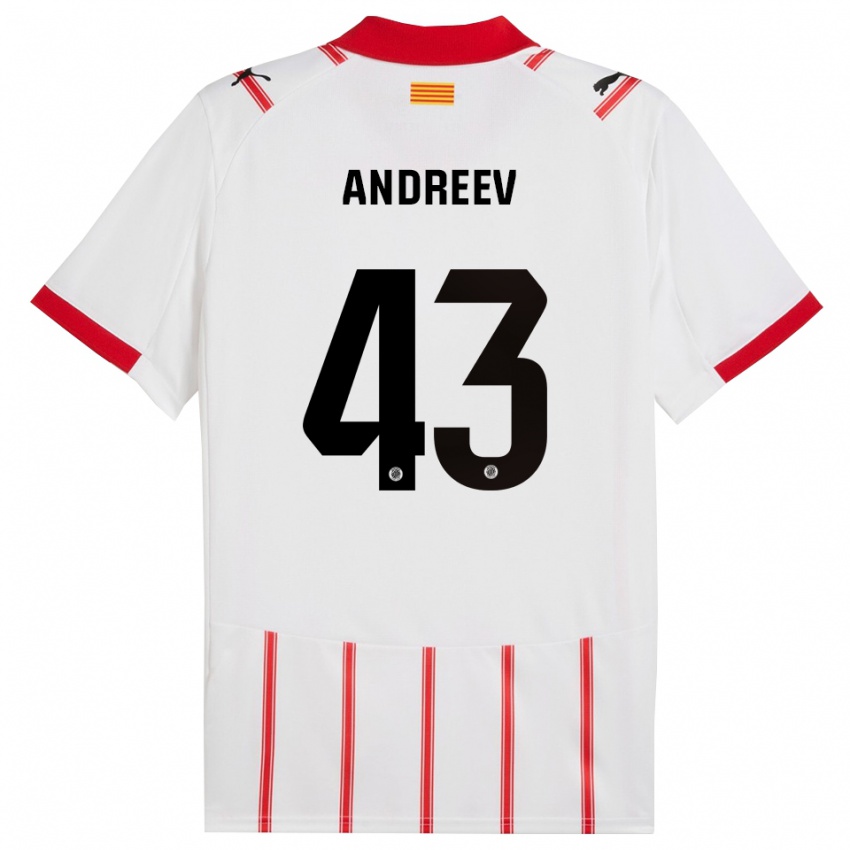נשים Aleksandar Andreev #43 לבן אדום ג'רזי ביתית 2025/26 חולצה קצרה
