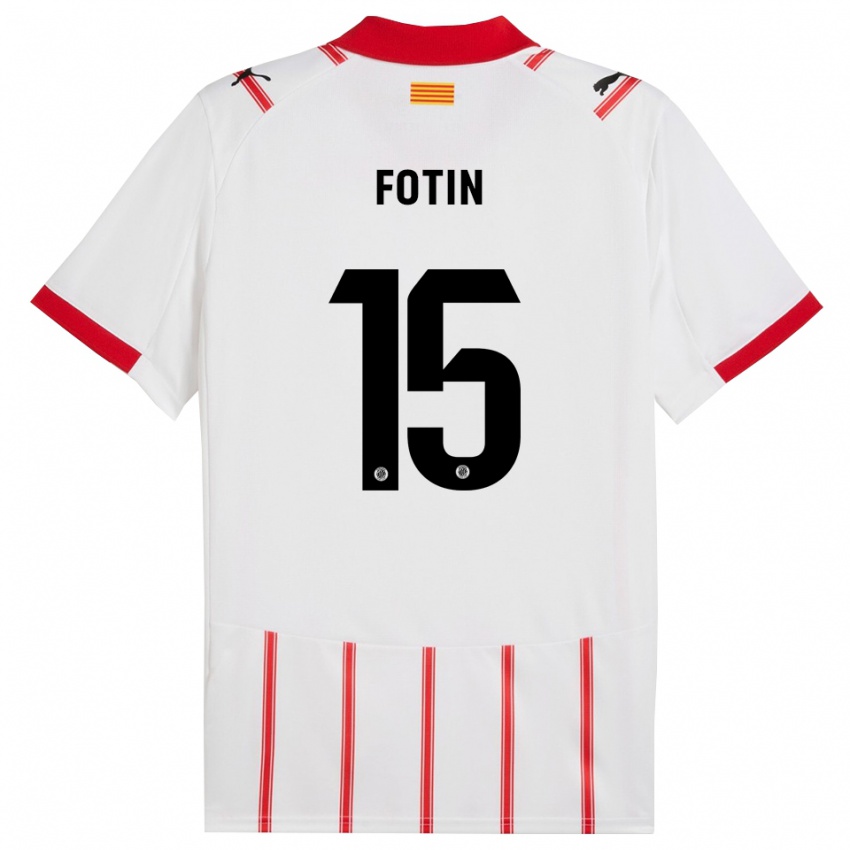 נשים Rareș Fotin #15 לבן אדום ג'רזי ביתית 2025/26 חולצה קצרה