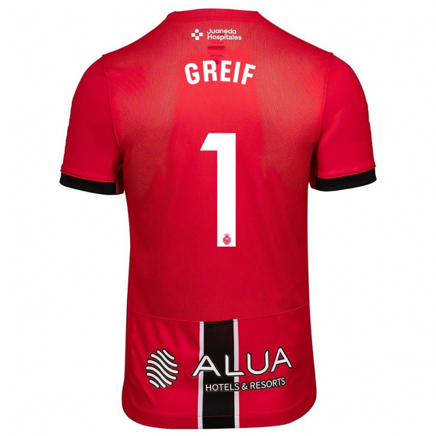 נשים דומיניק גרייף #1 אדום שחור ג'רזי ביתית 2025/26 חולצה קצרה