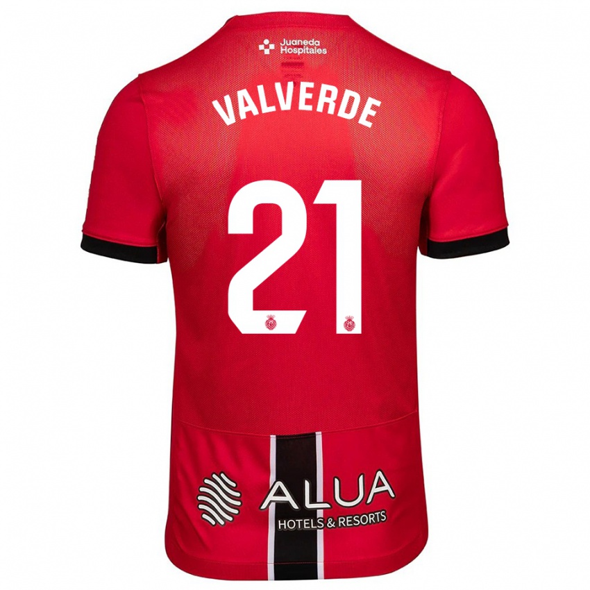 נשים דיוויד ואלוורדה #21 אדום שחור ג'רזי ביתית 2025/26 חולצה קצרה