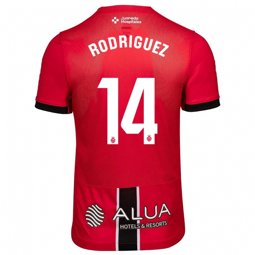 נשים דייגו מרטין רודריגז #14 אדום שחור ג'רזי ביתית 2025/26 חולצה קצרה