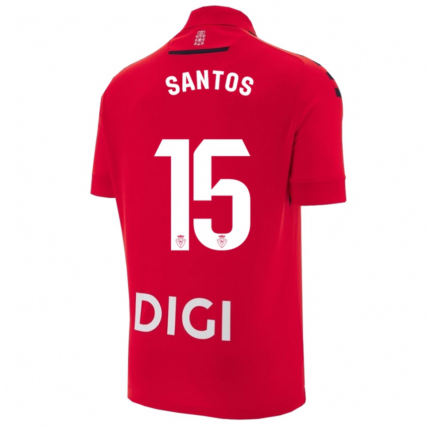 נשים Unai Santos #15 אדום שחור ג'רזי ביתית 2025/26 חולצה קצרה