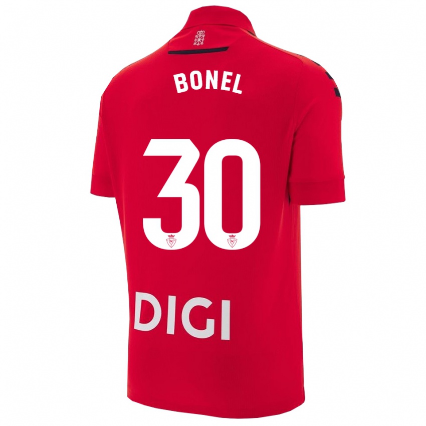 נשים Asier Bonel #30 אדום שחור ג'רזי ביתית 2025/26 חולצה קצרה