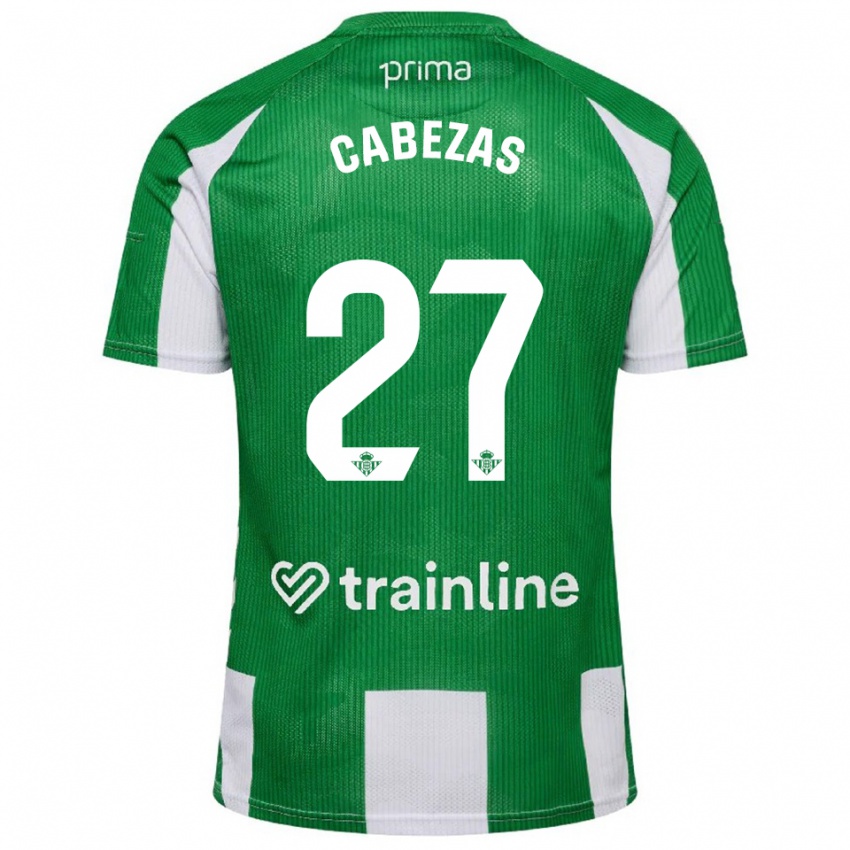 נשים Ángela Cabezas #27 ירוק לבן ג'רזי ביתית 2025/26 חולצה קצרה