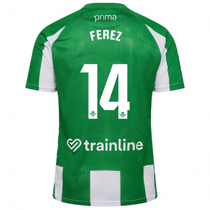 נשים קרולינה פרס #14 ירוק לבן ג'רזי ביתית 2025/26 חולצה קצרה