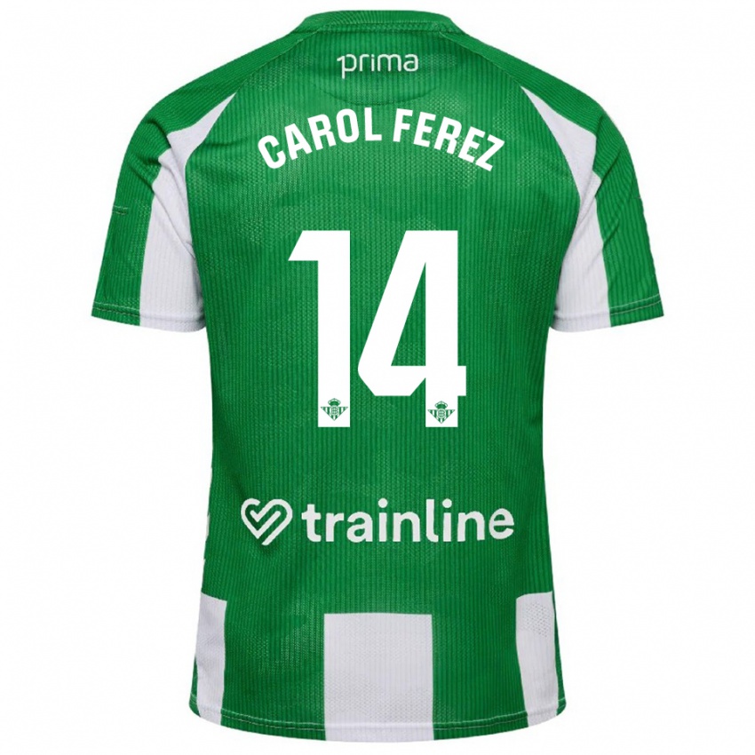 נשים קרולינה פרס #14 ירוק לבן ג'רזי ביתית 2025/26 חולצה קצרה