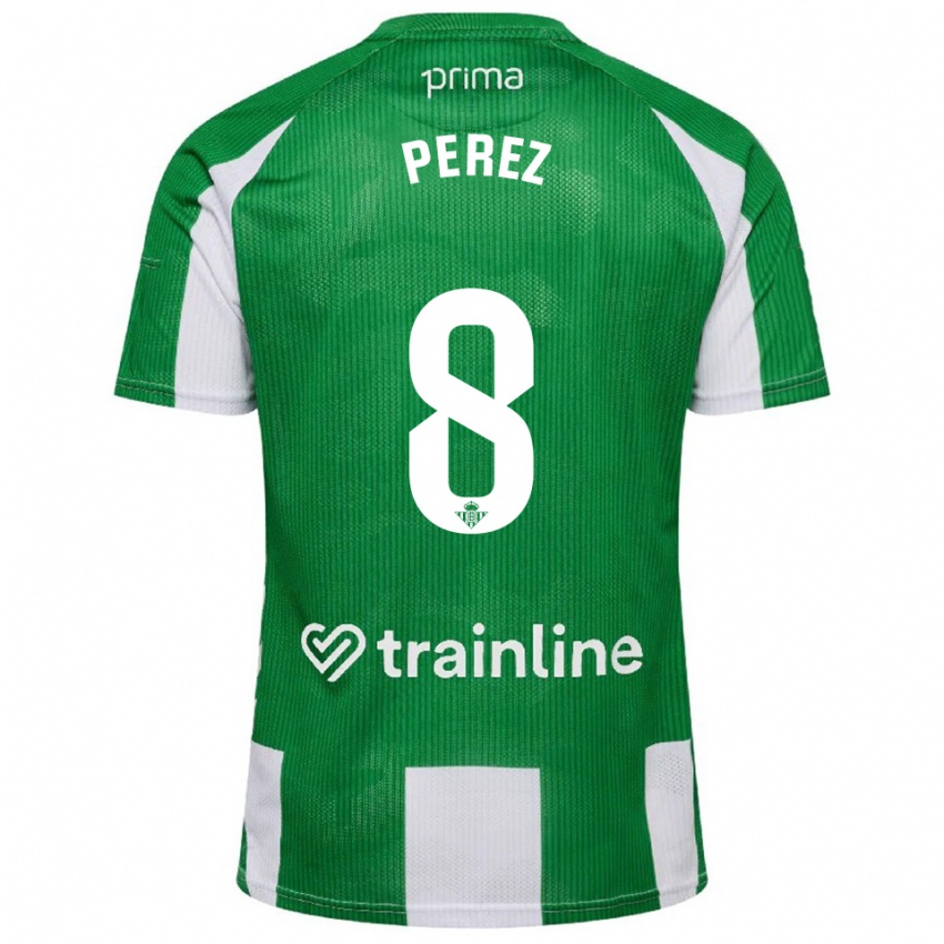 נשים דני פרס #8 ירוק לבן ג'רזי ביתית 2025/26 חולצה קצרה