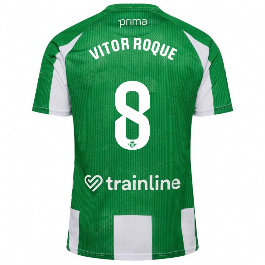 נשים ויטור רוקה #8 ירוק לבן ג'רזי ביתית 2025/26 חולצה קצרה
