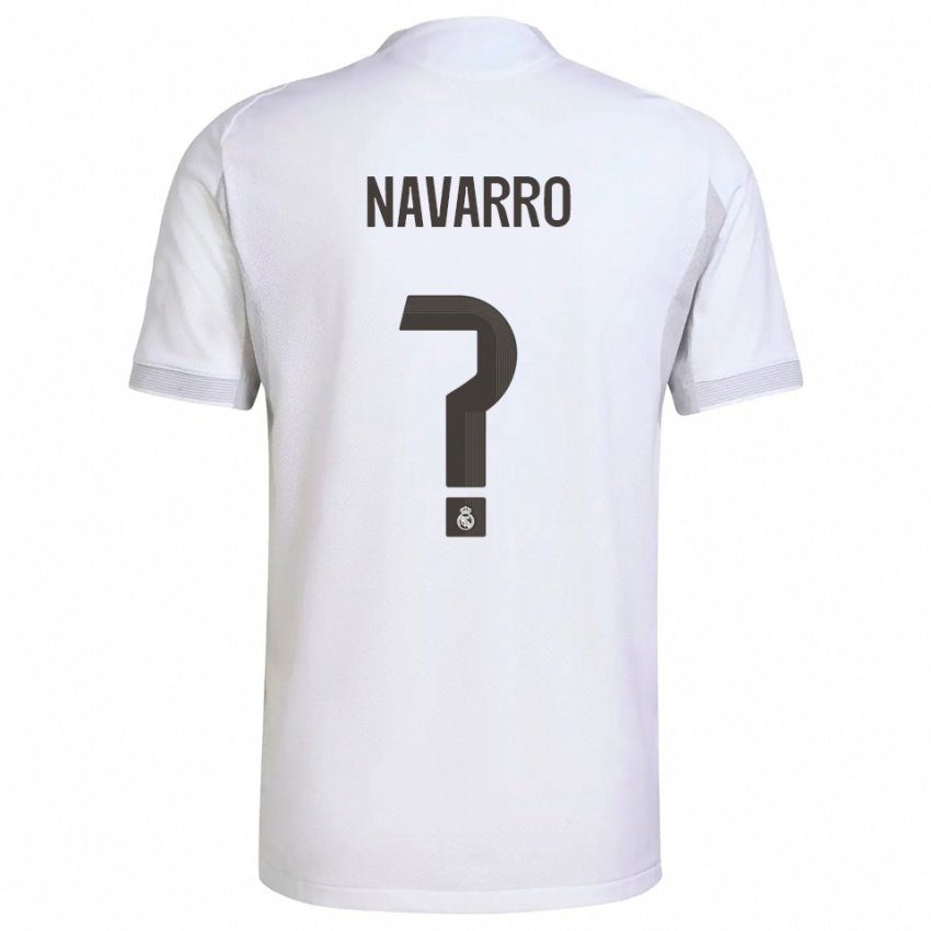 נשים Gonzalo Navarro #0 לבן צהוב ג'רזי ביתית 2025/26 חולצה קצרה