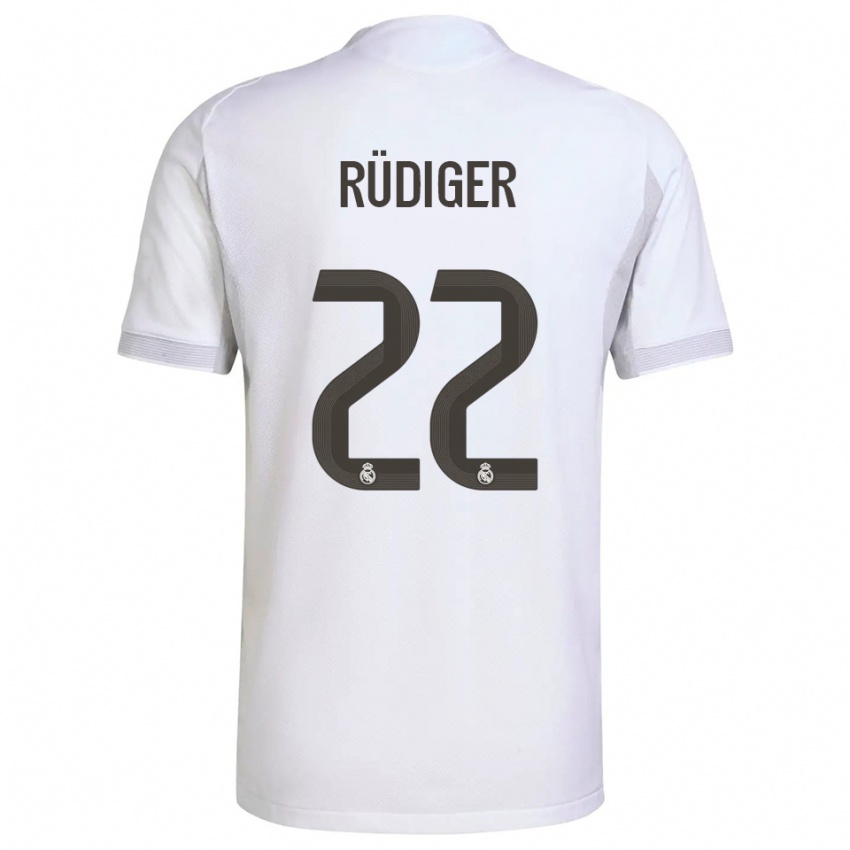 נשים אנטוניו רודיגר #22 לבן צהוב ג'רזי ביתית 2025/26 חולצה קצרה