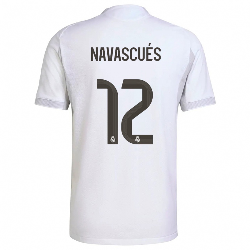 נשים Liberto Navascués #12 לבן צהוב ג'רזי ביתית 2025/26 חולצה קצרה