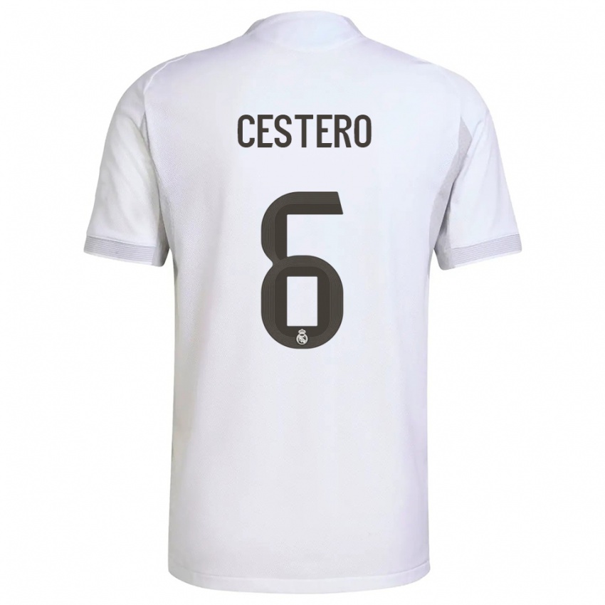 נשים Jorge Cestero #6 לבן צהוב ג'רזי ביתית 2025/26 חולצה קצרה
