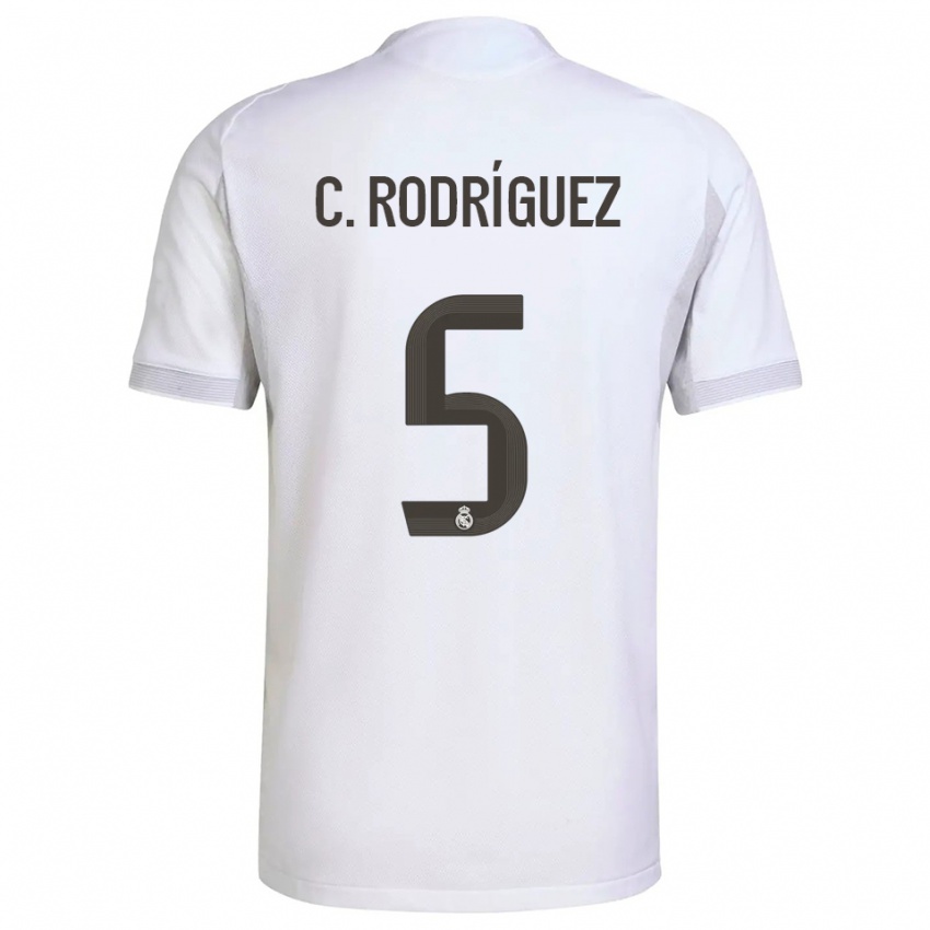 נשים קרלוס רודריגס #5 לבן צהוב ג'רזי ביתית 2025/26 חולצה קצרה
