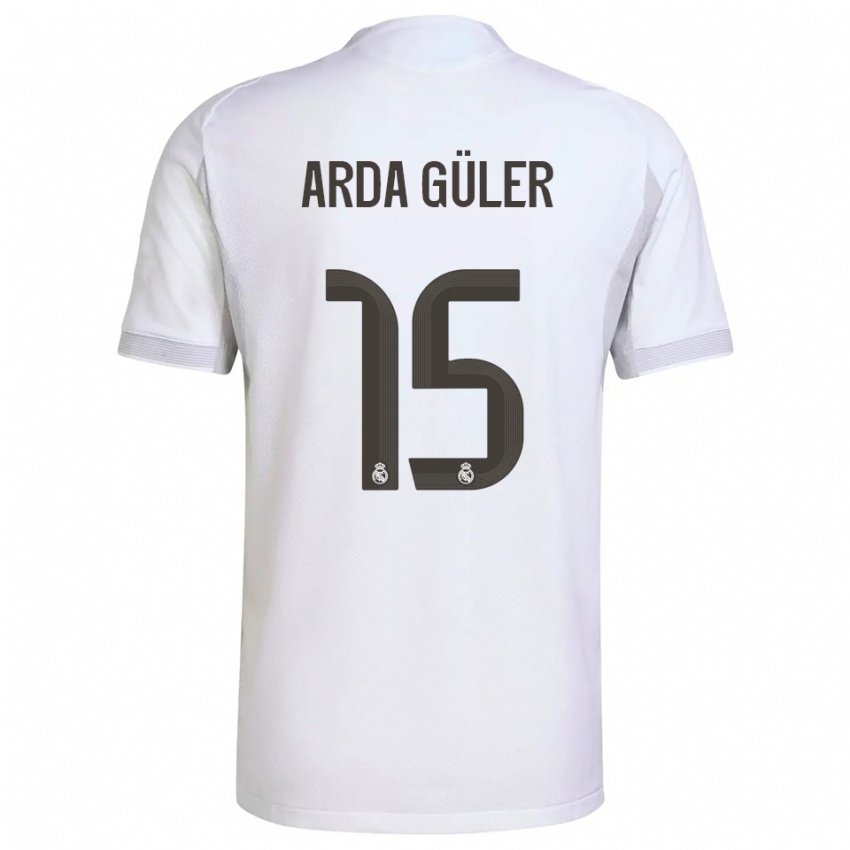 נשים ארדה גולר #15 לבן צהוב ג'רזי ביתית 2025/26 חולצה קצרה