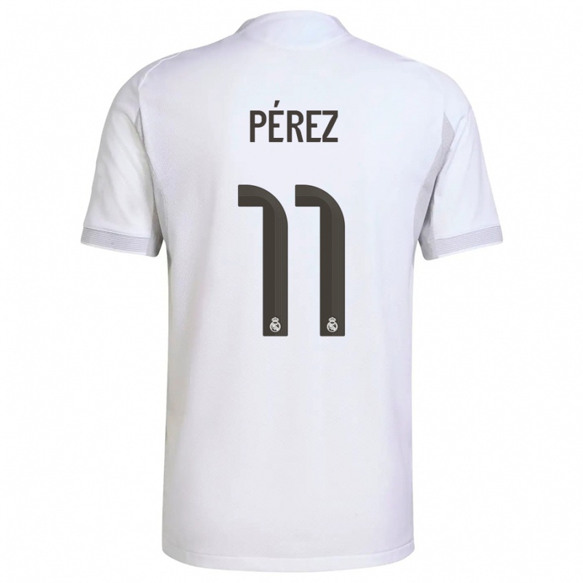 נשים Adrián Pérez #11 לבן צהוב ג'רזי ביתית 2025/26 חולצה קצרה