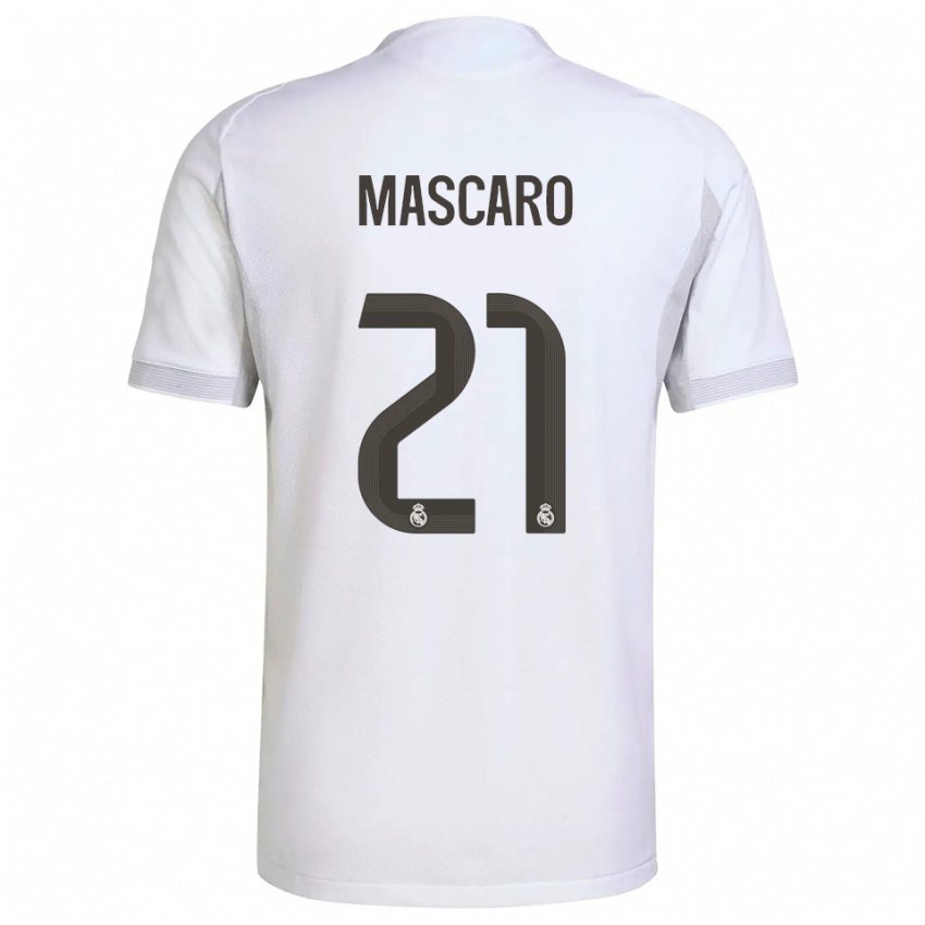 נשים ג'ואן מסקרו #21 לבן צהוב ג'רזי ביתית 2025/26 חולצה קצרה