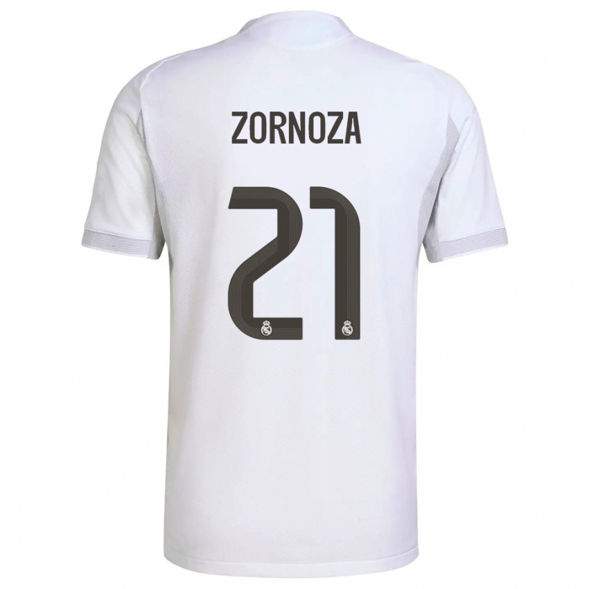 נשים קלאודיה זורנוזה #21 לבן צהוב ג'רזי ביתית 2025/26 חולצה קצרה