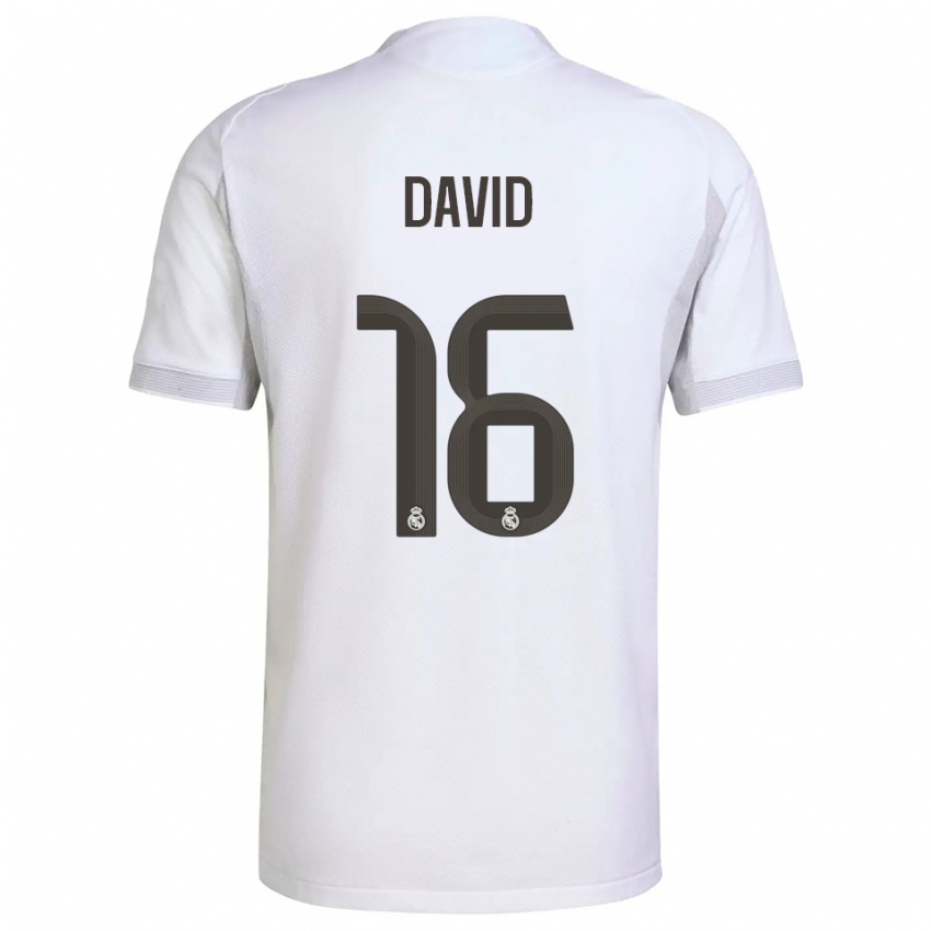נשים אנתוני דיוויד #16 לבן צהוב ג'רזי ביתית 2025/26 חולצה קצרה