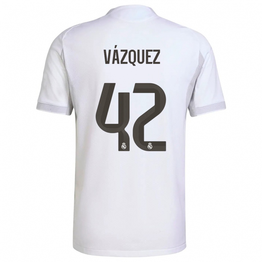 נשים Erik Vázquez #42 לבן צהוב ג'רזי ביתית 2025/26 חולצה קצרה
