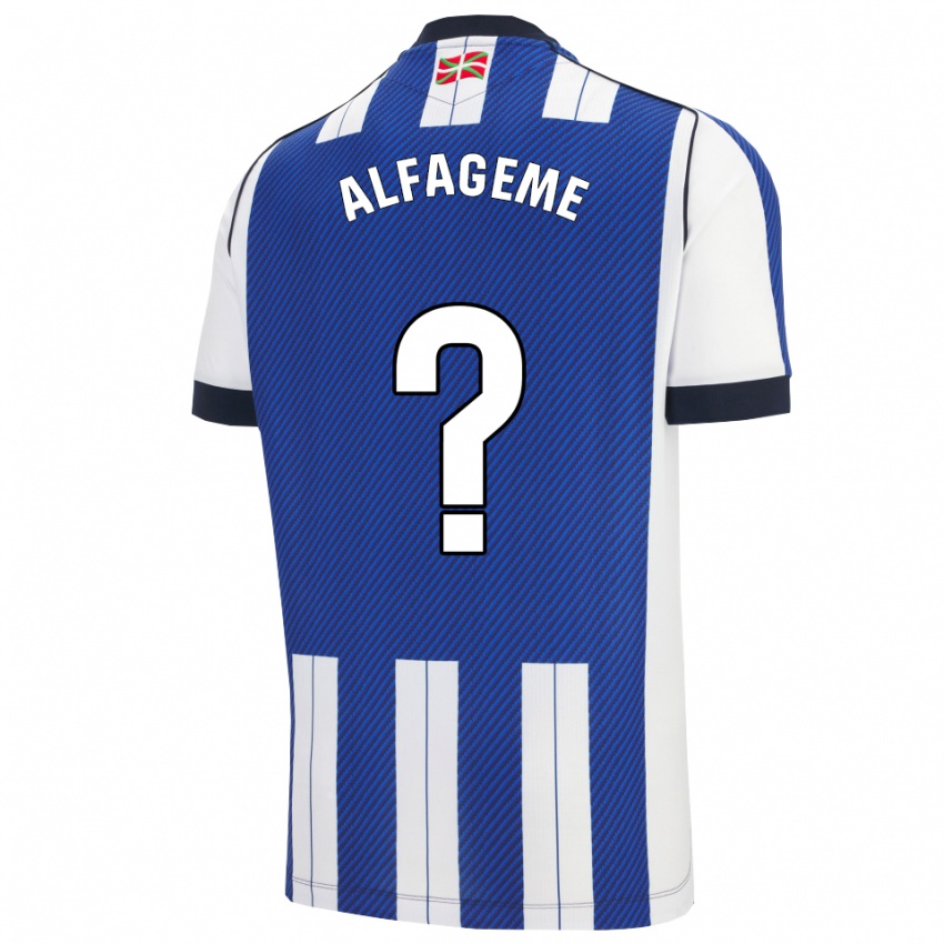 נשים Unai Alfageme #0 כחול לבן ג'רזי ביתית 2025/26 חולצה קצרה