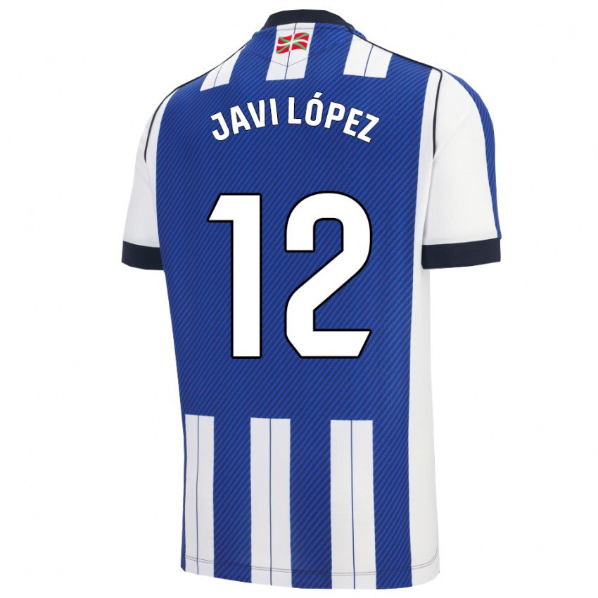 נשים Javi López #12 כחול לבן ג'רזי ביתית 2025/26 חולצה קצרה