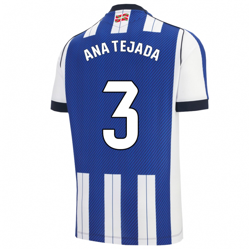 נשים אנה טחאדה #3 כחול לבן ג'רזי ביתית 2025/26 חולצה קצרה