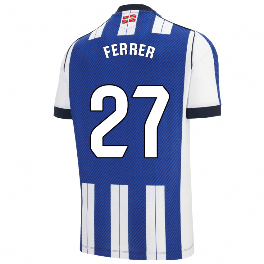 נשים Iker Ferrer #27 כחול לבן ג'רזי ביתית 2025/26 חולצה קצרה