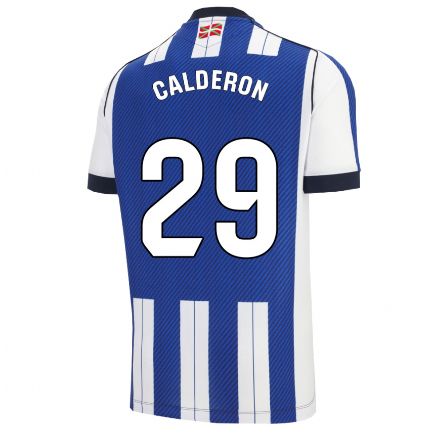 נשים Iker Calderon #29 כחול לבן ג'רזי ביתית 2025/26 חולצה קצרה