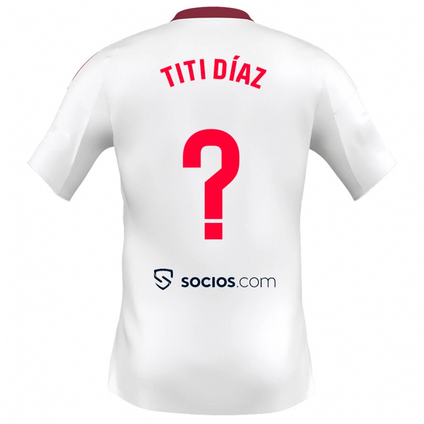 נשים טיטי דיאז #0 לבן אדום ג'רזי ביתית 2025/26 חולצה קצרה