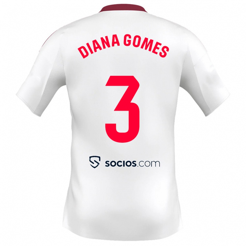 נשים דיאנה גומס #3 לבן אדום ג'רזי ביתית 2025/26 חולצה קצרה