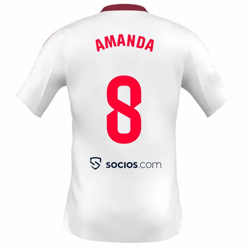 נשים אמנדה סמפדרו #8 לבן אדום ג'רזי ביתית 2025/26 חולצה קצרה