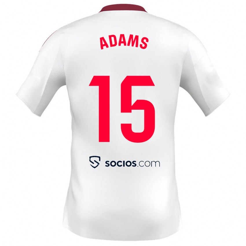 נשים אקור אדמס #15 לבן אדום ג'רזי ביתית 2025/26 חולצה קצרה