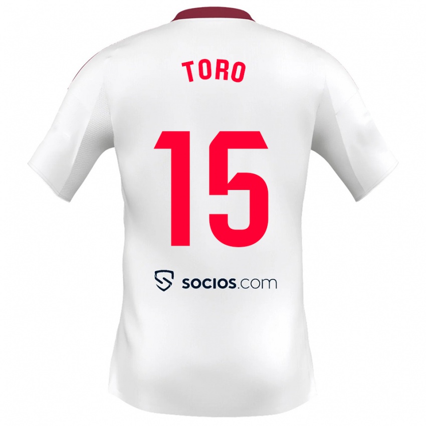 נשים חואן אנטוניו טורו גאווינו #15 לבן אדום ג'רזי ביתית 2025/26 חולצה קצרה