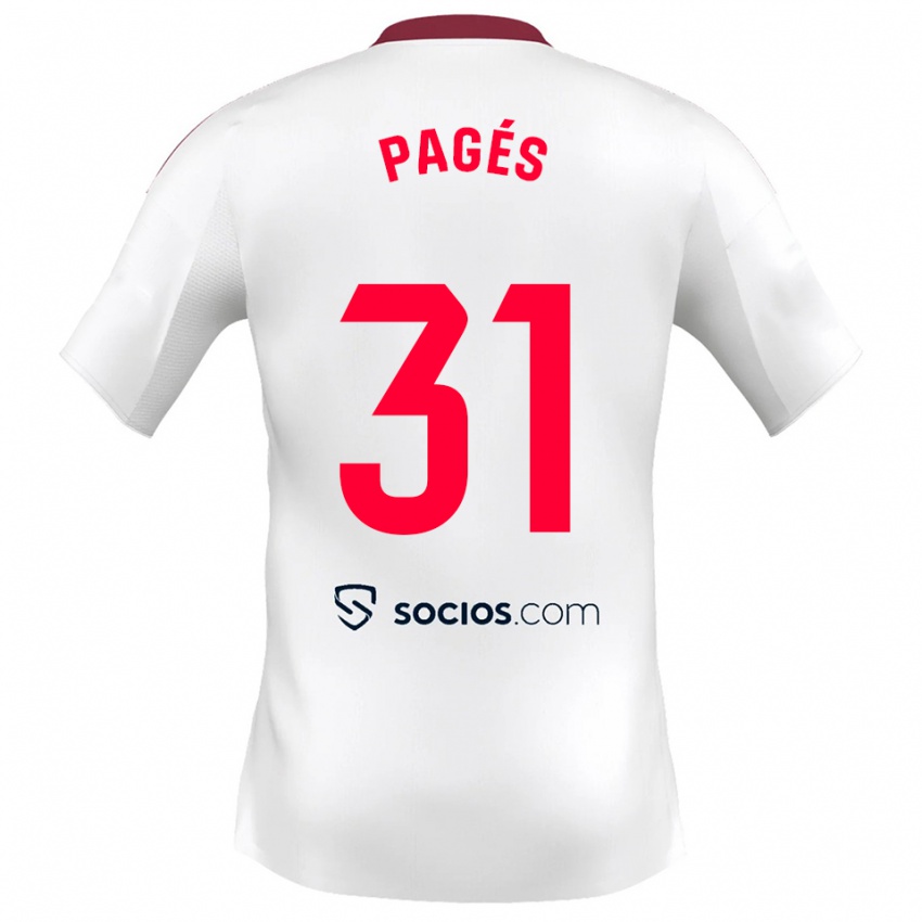 נשים Lukas Pagés #31 לבן אדום ג'רזי ביתית 2025/26 חולצה קצרה