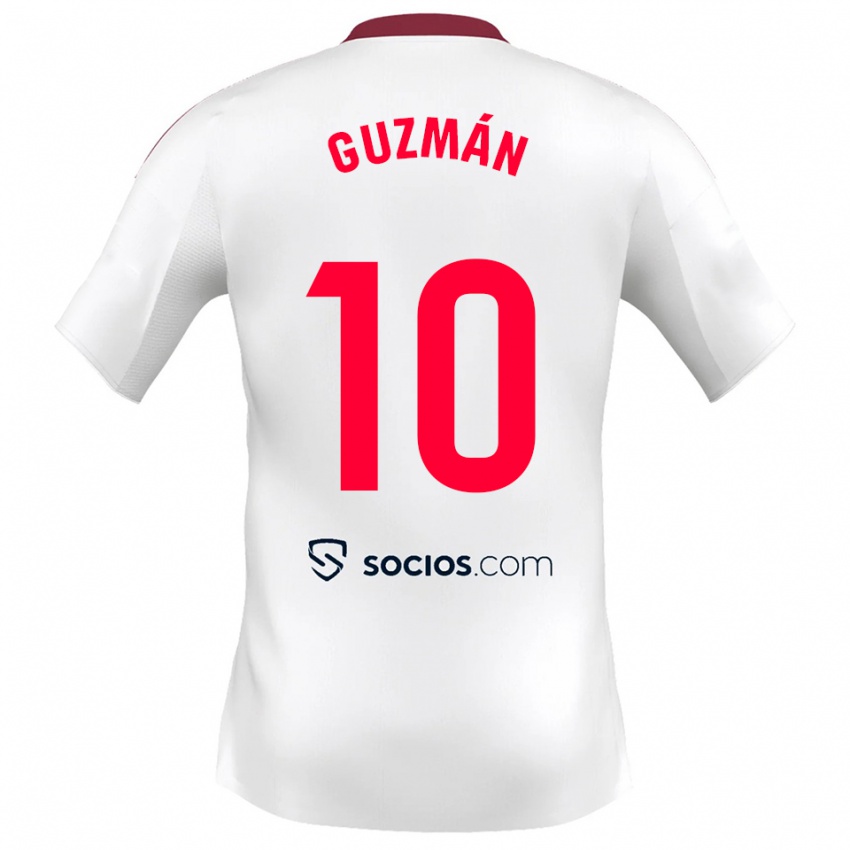 נשים Gonzalo Guzmán #10 לבן אדום ג'רזי ביתית 2025/26 חולצה קצרה