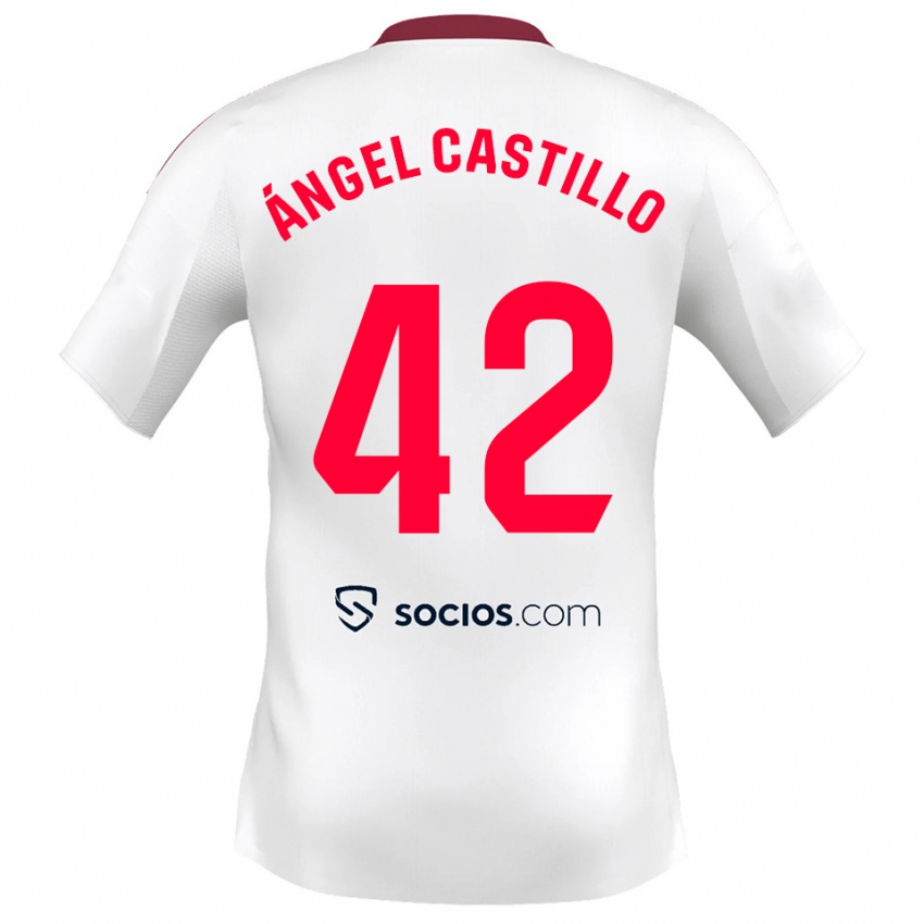 נשים Manuel Ángel Castillo #42 לבן אדום ג'רזי ביתית 2025/26 חולצה קצרה