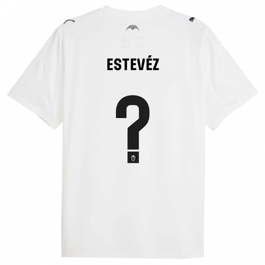 נשים Alejandro Estevéz #0 לבן שחור ג'רזי ביתית 2025/26 חולצה קצרה