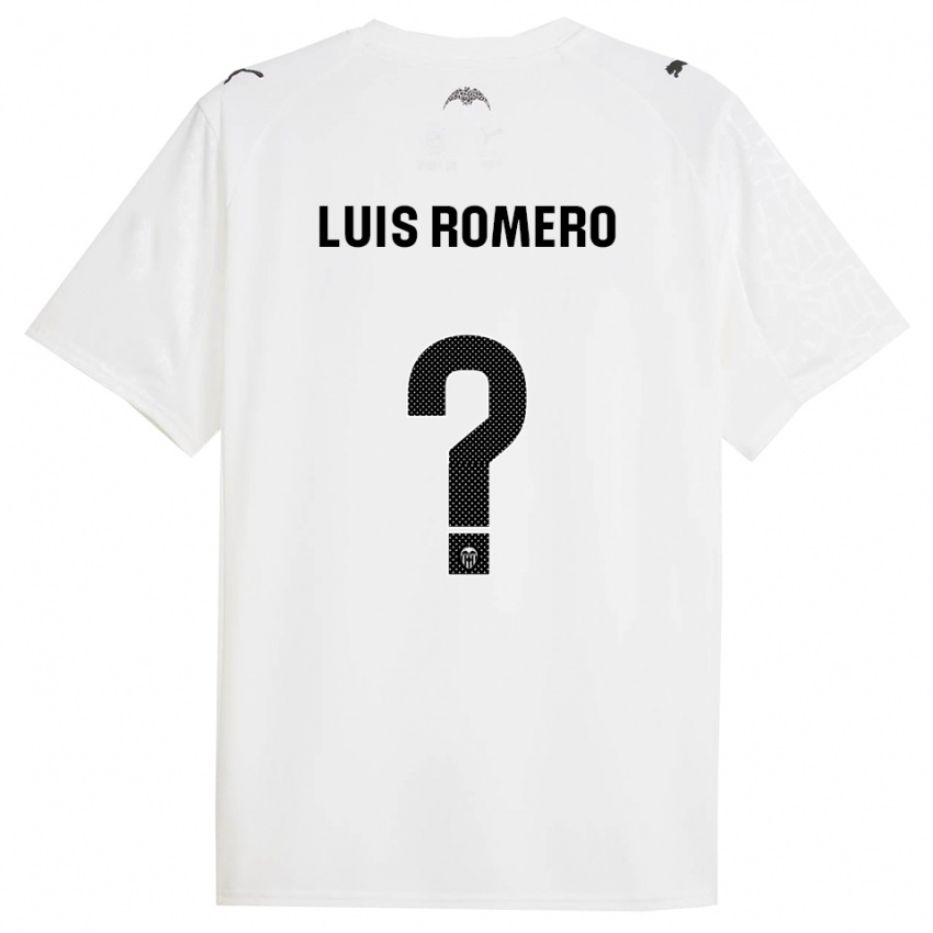 נשים Luis Romero #0 לבן שחור ג'רזי ביתית 2025/26 חולצה קצרה