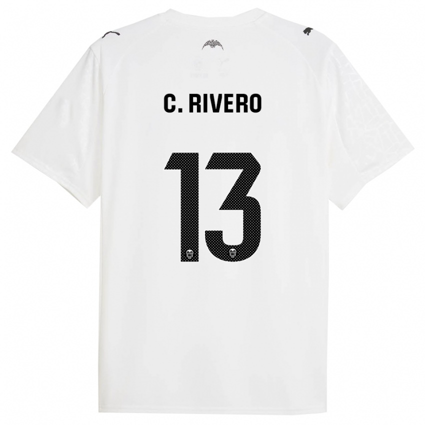 נשים כריסטיאן ריברו #13 לבן שחור ג'רזי ביתית 2025/26 חולצה קצרה
