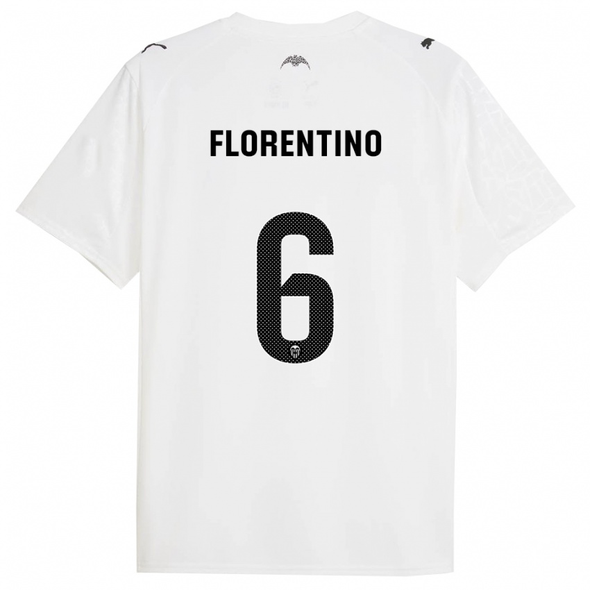 נשים קלאודיה פלורנטינו #6 לבן שחור ג'רזי ביתית 2025/26 חולצה קצרה